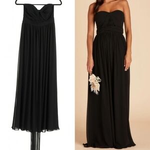 Birdy Grey Grace Convertible Chiffon Bridesmaid Wedding Formal Dress Black Large